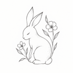 Rabbit with Flowers