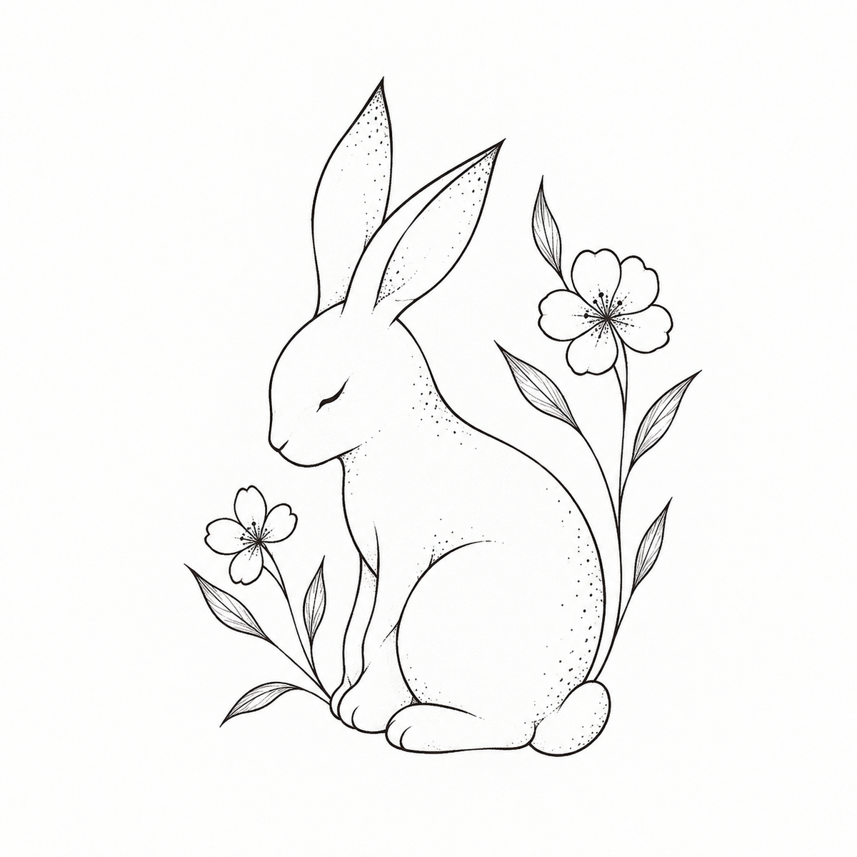 Rabbit with Flowers