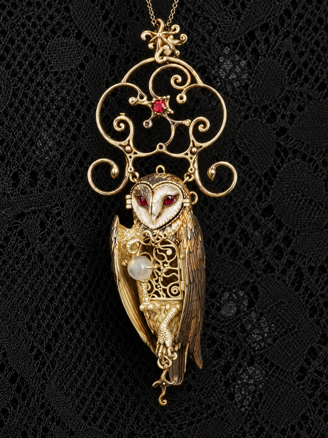 Barn Owl Pendent PRE-ORDER — Estimated dispatch: December 2026 - January 2027