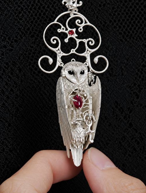 Barn Owl Pendent PRE-ORDER — Estimated dispatch: December 2026 - January 2027